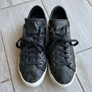 Adidas crocodile pattern platform sneaker shoe black